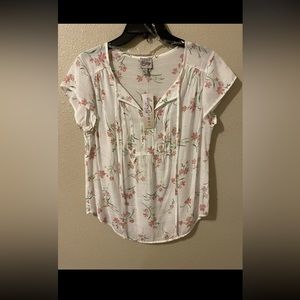 Como Vintage NWT Pink Flower Blouse S